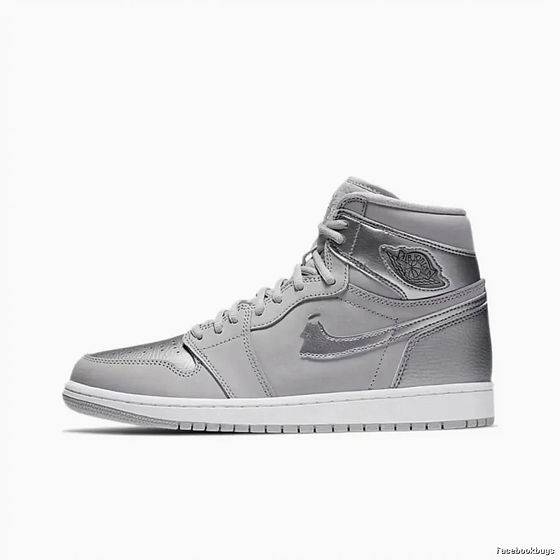 Jordan AJ1 High-Top Silver-Gray Trendy Shoes