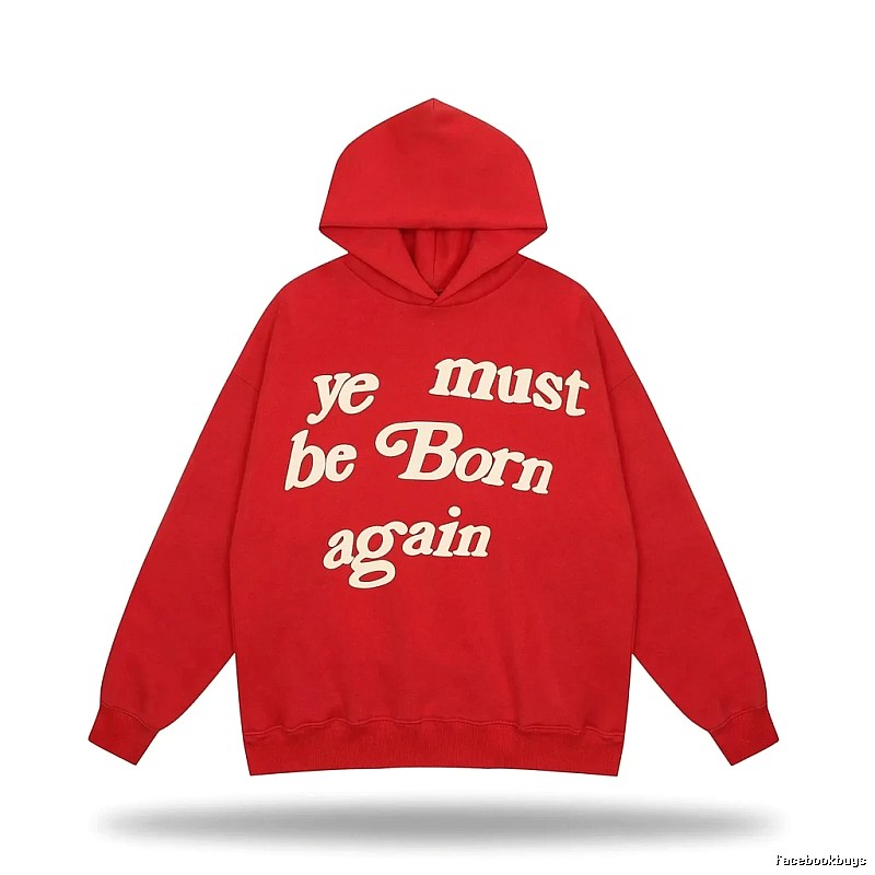 Kanye retro-style red hoodie