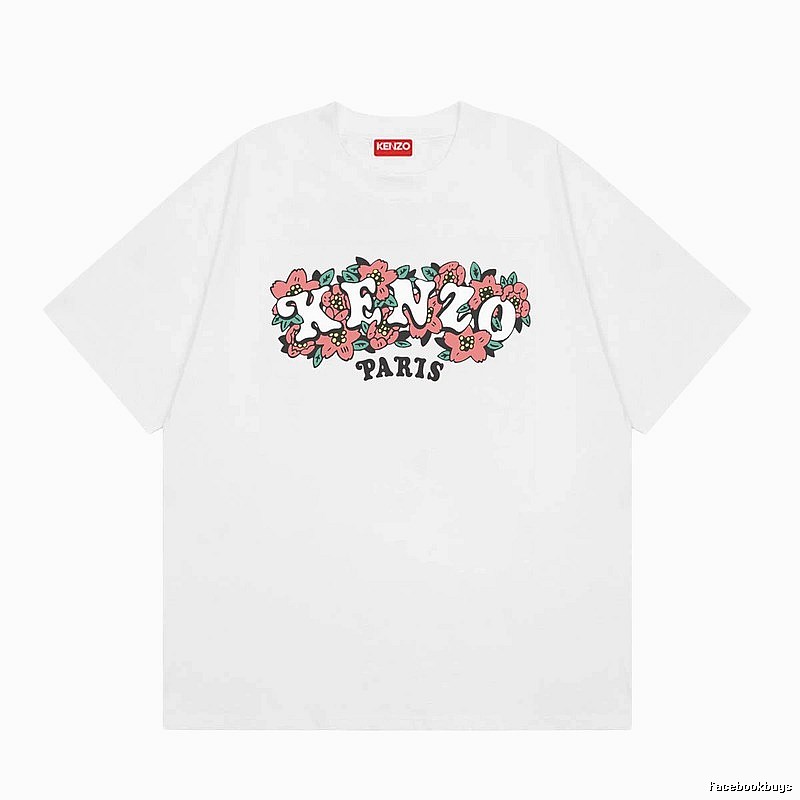 KENZO Floral Collection Street Style White Short-sleeve T-shirt