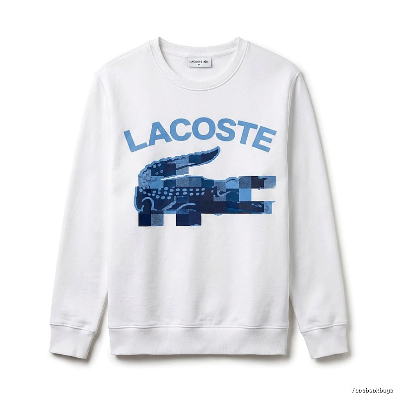 Lacoste Blue and White Contrast Fashion Sweatshirt