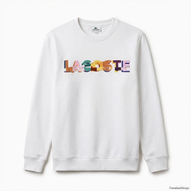 Lacoste Colorful Letter Style White Sweatshirt