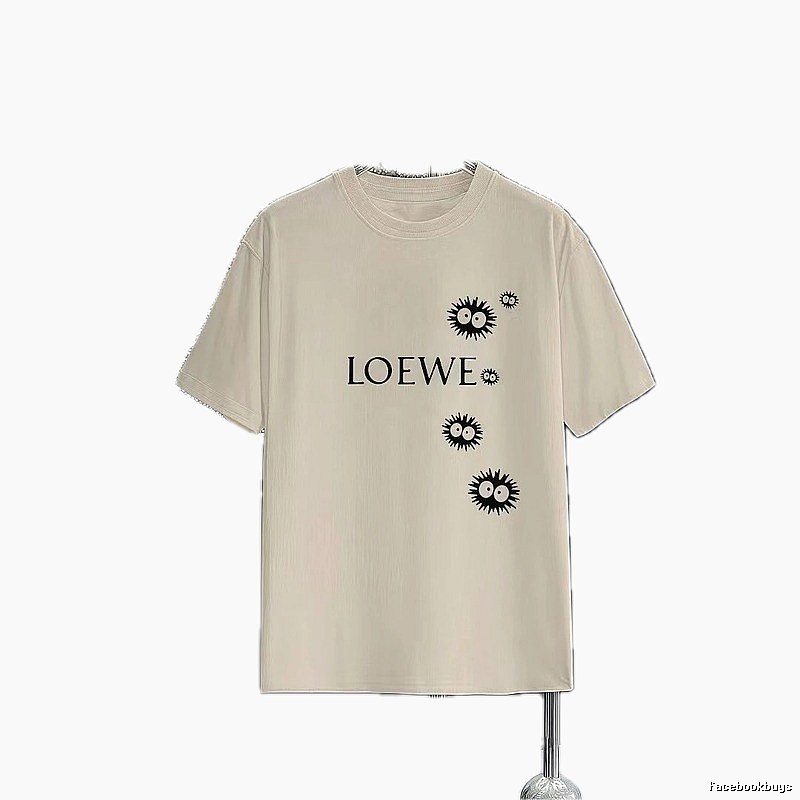 LOEWE x My Neighbor Totoro Collaboration Casual-style Beige Short-sleeve T-shirt