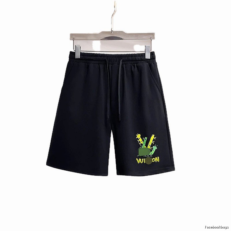Louis Vuitton Cartoon Print Casual Style Black Shorts