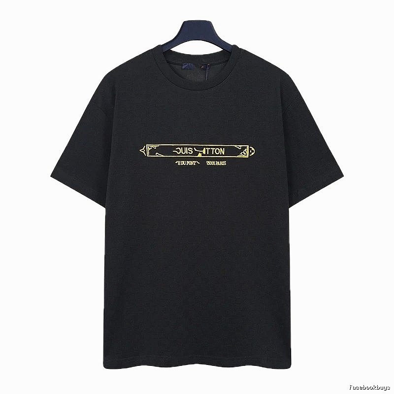 Louis Vuitton Embroidered Trendy-style Black T-Shirt