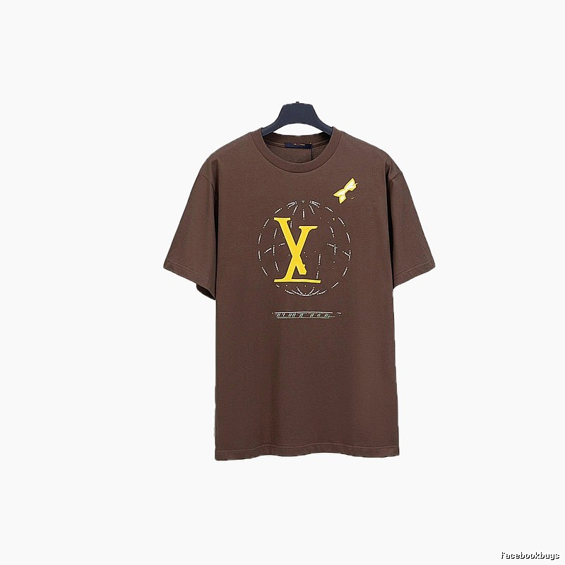 Louis Vuitton (LV) Printed Casual Style Brown Short-sleeve T-shirt