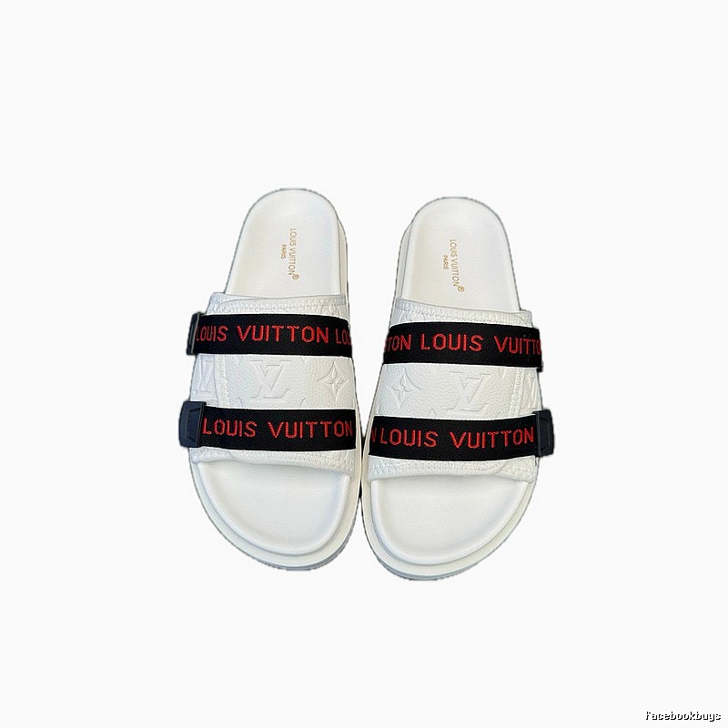 Louis Vuitton Monogram Light Luxury Street Style White Slippers