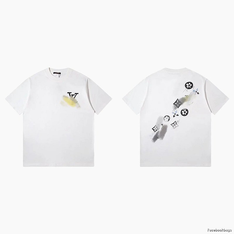 Louis Vuitton Monogram Printed Trendy White Short-sleeved T-shirt