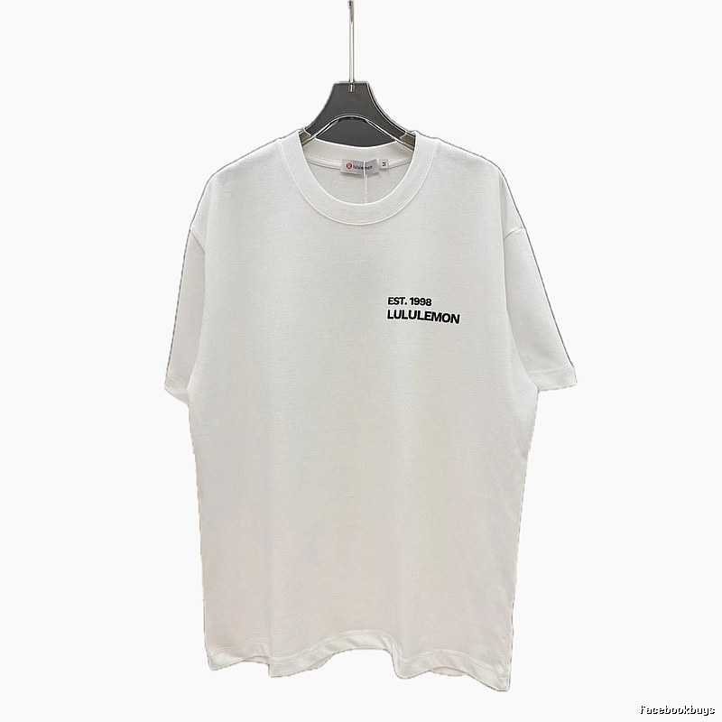 lululemon minimalist style printed white short-sleeve T-shirt