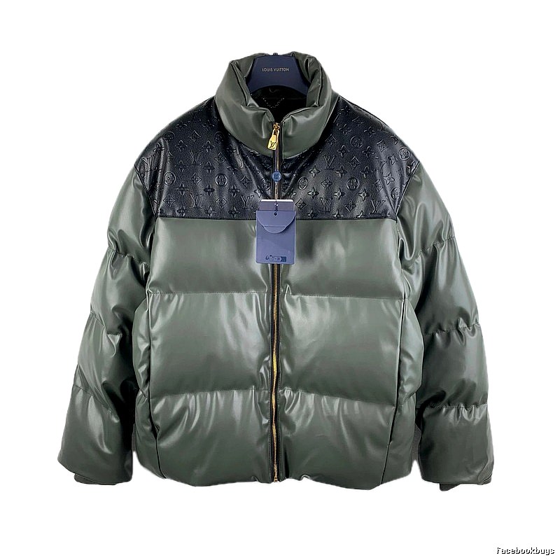 LV classic style fashionable dark green down jacket