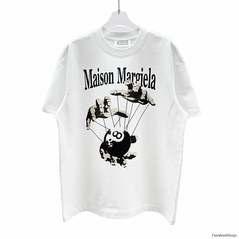 Maison Margiela Black 8 Print Street Style White T-Shirt