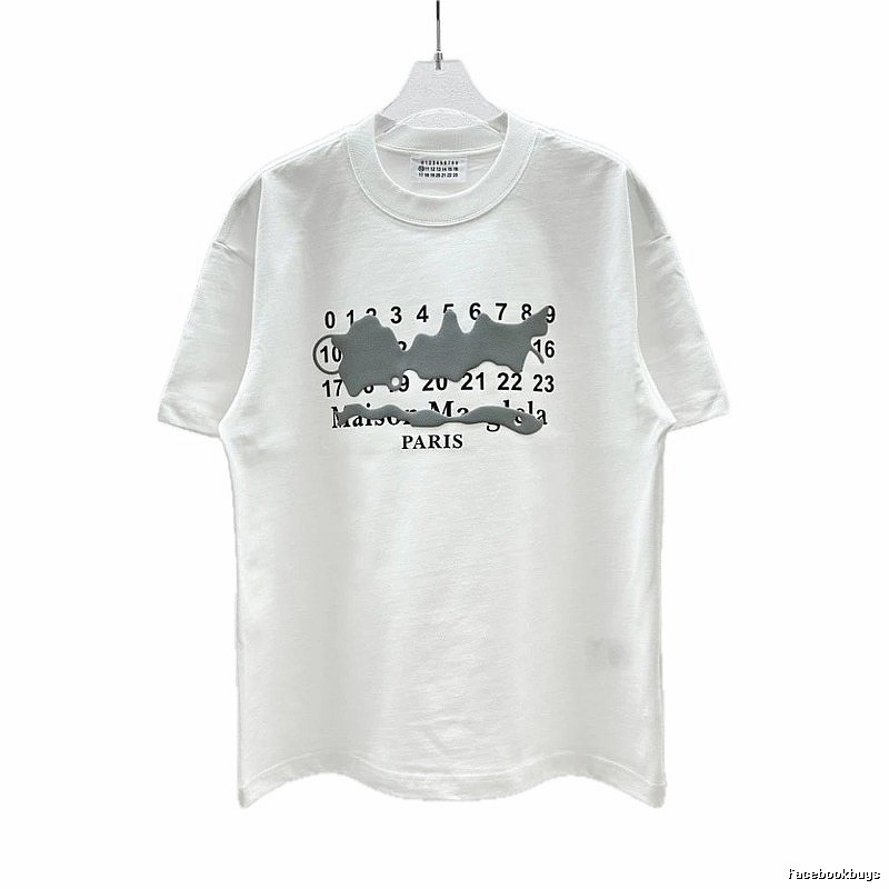 Maison Margiela Digital Graffiti Street Style White T-Shirt