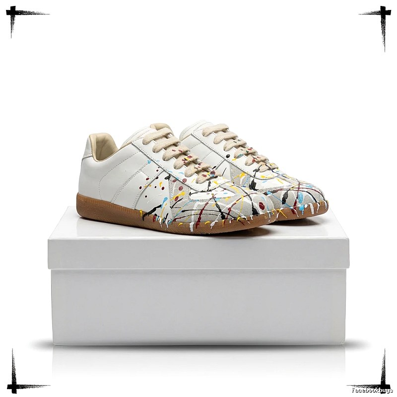 Maison Margiela German training graffiti-style white shoes