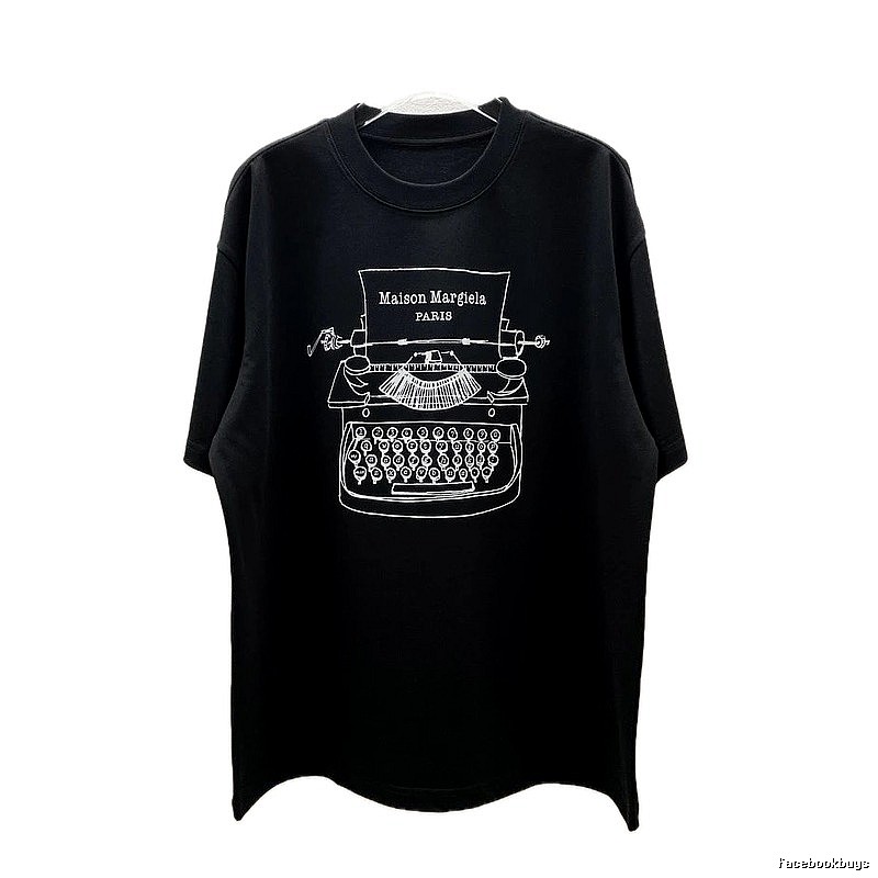 Maison Margiela Typewriter Vintage Style Black T-Shirt