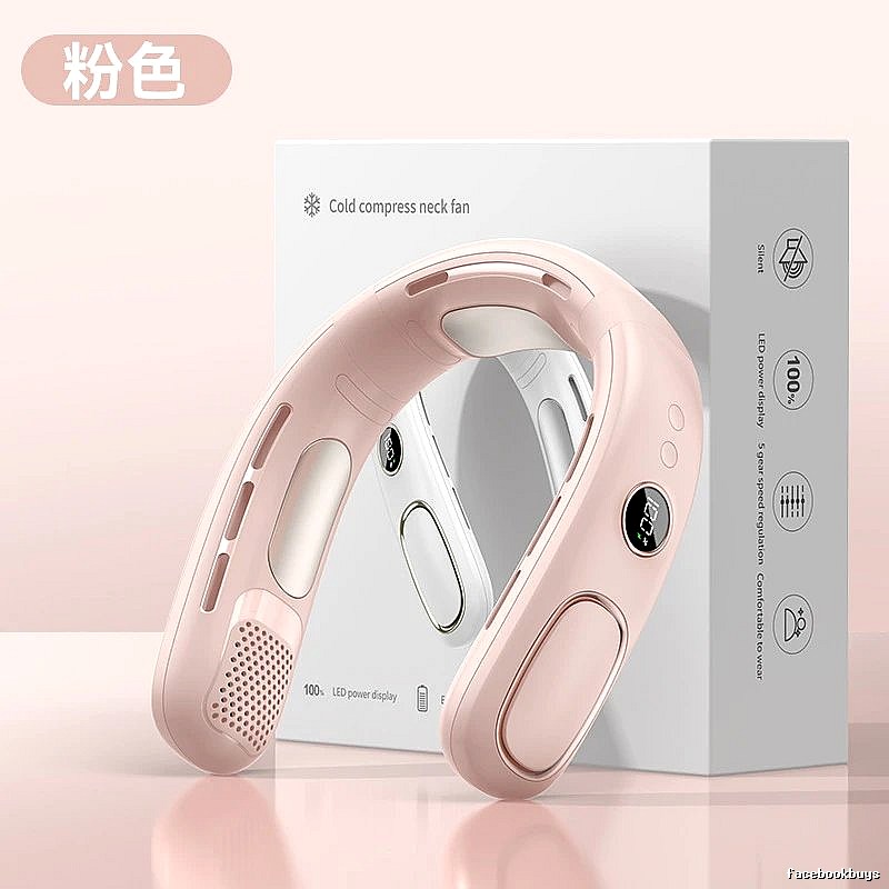Misting Wearable Neck Fan For Neck Cooling Pink Cooling Version