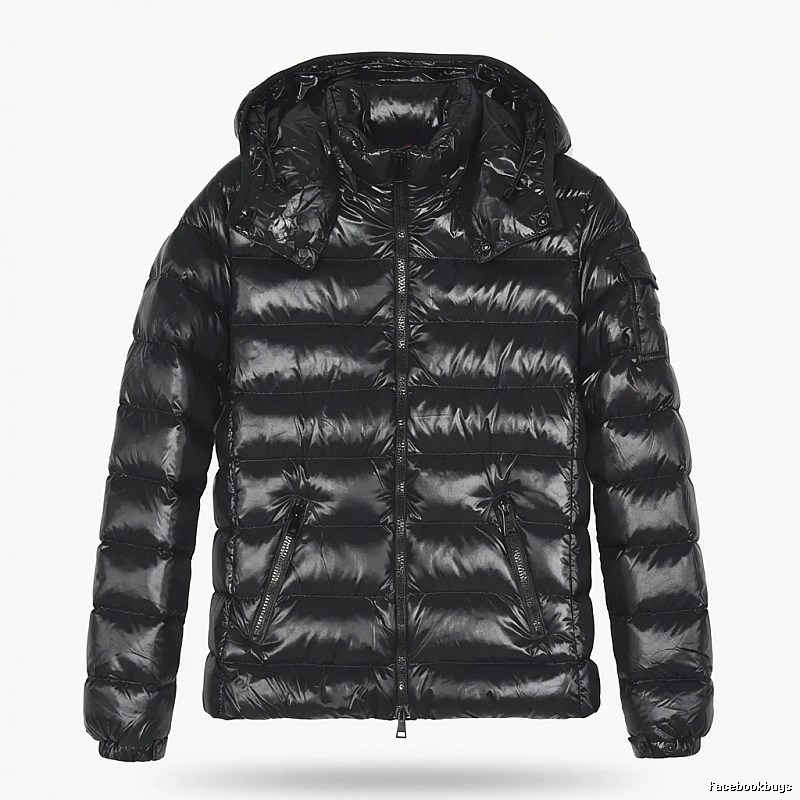 Moncler black shiny down jacket