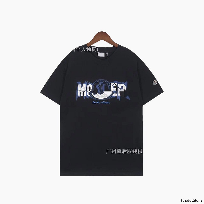 Moncler Letter Print Casual Black T-Shirt