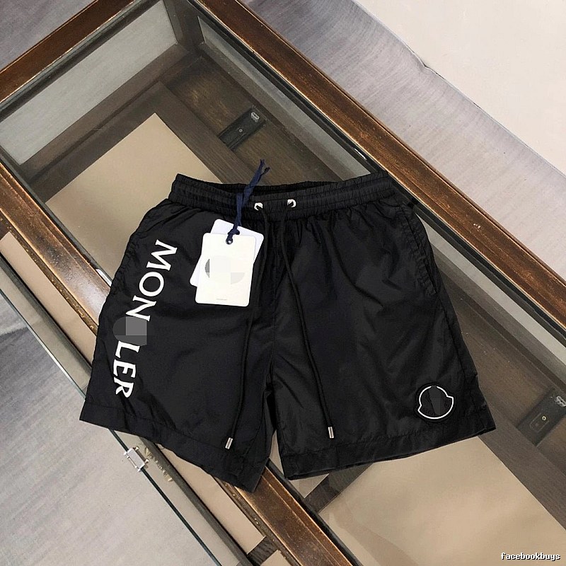 Moncler Letter Print Casual Style Black Shorts
