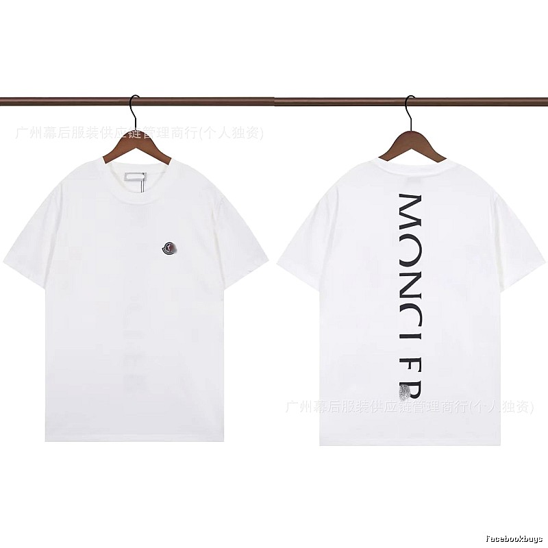Moncler Letter Print Trendy Style White T-Shirt
