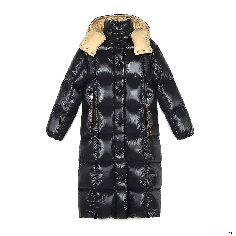 Moncler long black down jacket