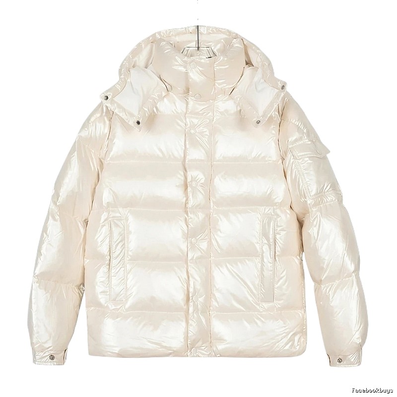 Moncler pearlescent white down jacket