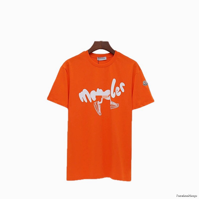 Moncler Printed Casual-style Orange Short-sleeve T-shirt