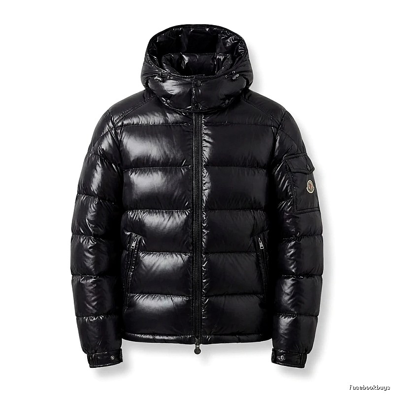 Moncler shiny black down jacket