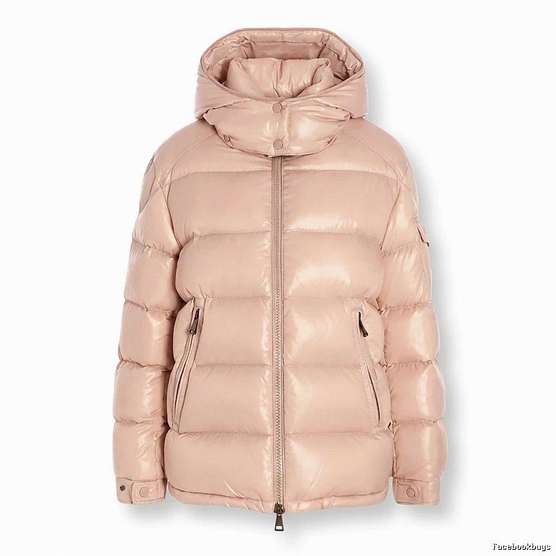 Moncler shiny casual pink down jacket