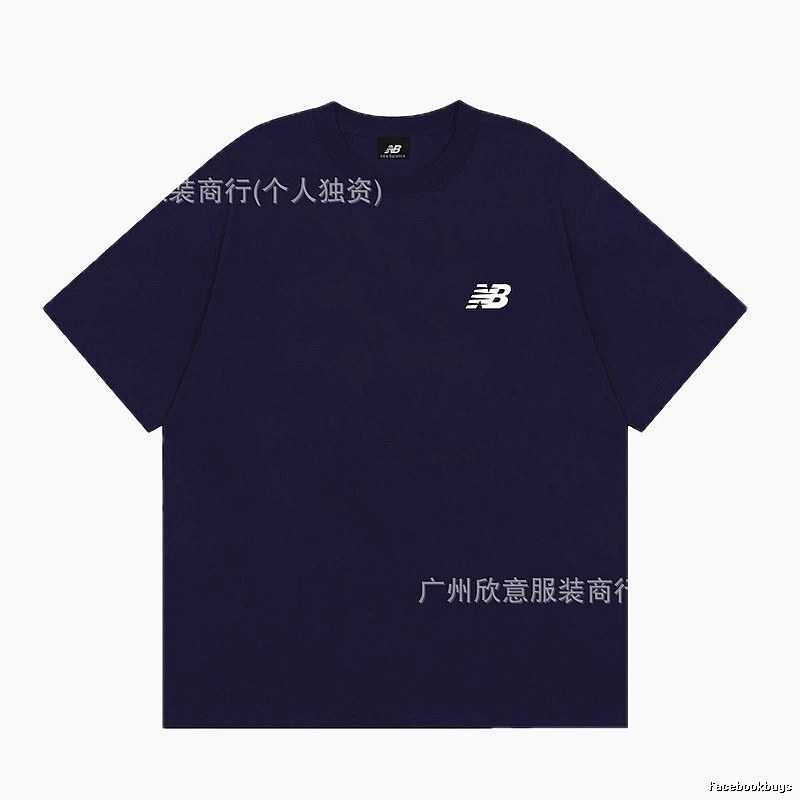 New Balance Casual Series Minimalist Style Navy Blue Short-sleeve T-shirt