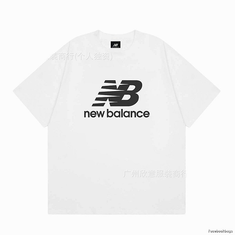 New Balance Casual Trendy White Printed Short-sleeve T-shirt