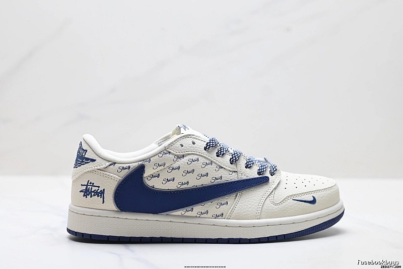 Nike Air Jordan 1 Trendy Style White and Blue Shoes