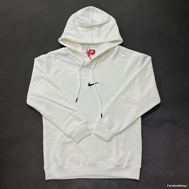 Nike Small-Logo Detail White Zip Hoodie Resort Wear Swoosh