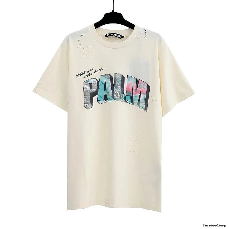 Palm Angels Daily Logo T-shirt White Palm Tree with Visual Detail