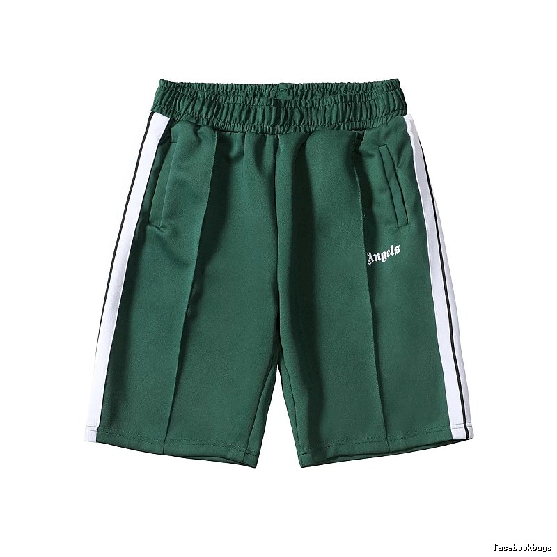 Palm Angels Streetwear Track shorts Black Side Stripe with Logo Accent