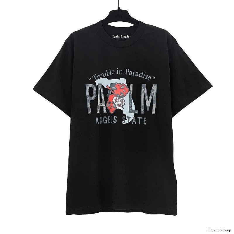 Palm Angels Travel Logo T-shirt White Palm Tree with Modern Look