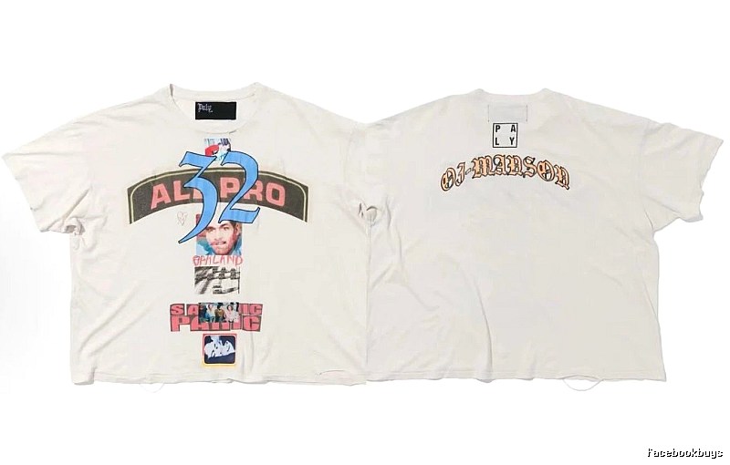 Paly Hollywood Portrait Print Vintage Off-white T-shirt