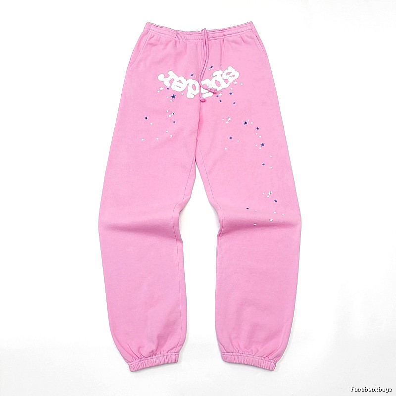 Pink Sp5der Graphic Sweatpants for travel