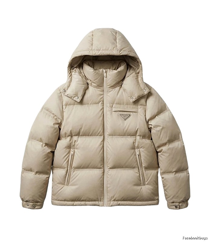 Prada classic style fashionable beige down jacket