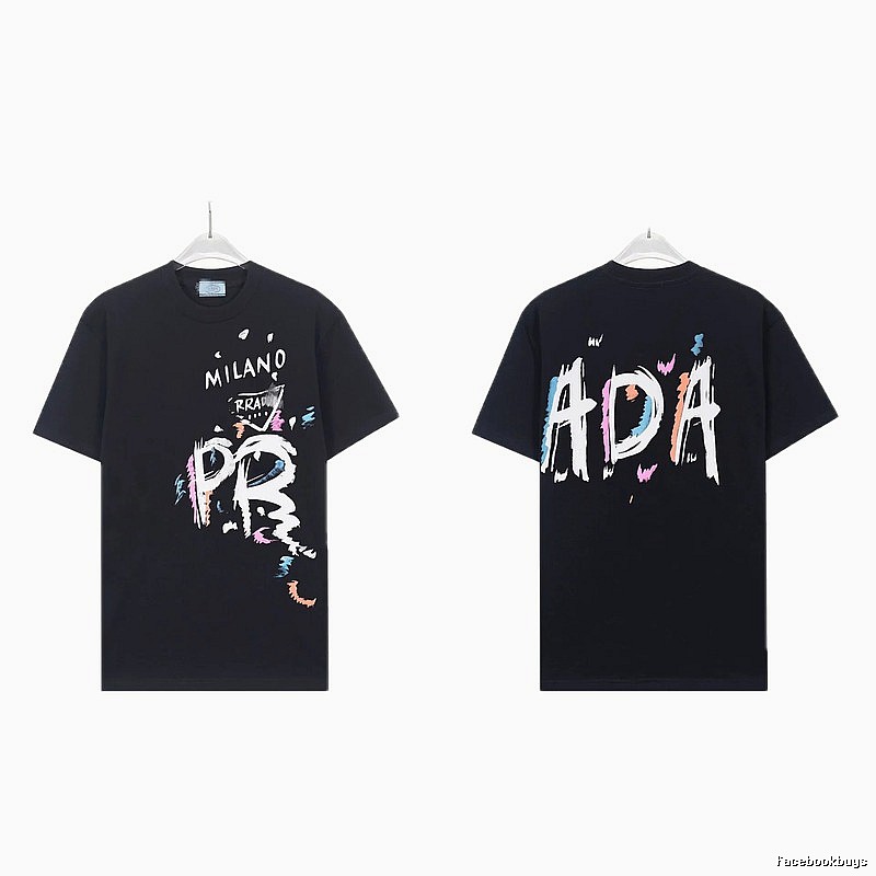 Prada Graffiti Collection Street Style Black T-Shirt