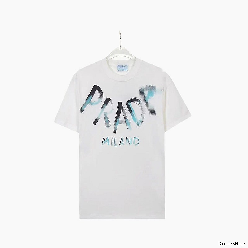 Prada Graffiti Street Style White Short-sleeve T-shirt