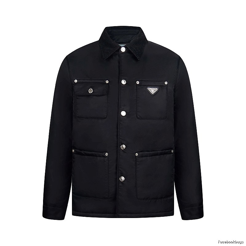 Prada Layering Utility Work Jacket with triangle logo