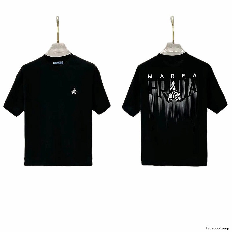 Prada Marfa Streetwear Style Black Short-sleeve T-shirt