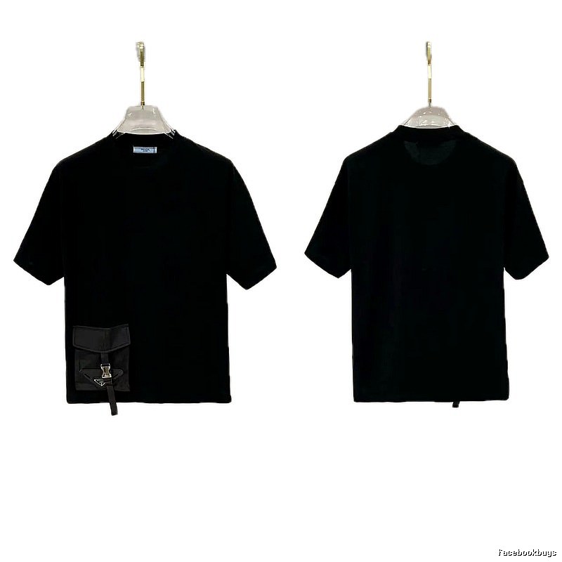 Prada Pocket Collection Minimalist Style Black Short-sleeved T-shirt