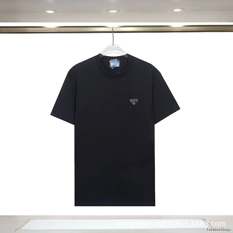 Prada Triangle-Logo Minimalist Black T-Shirt