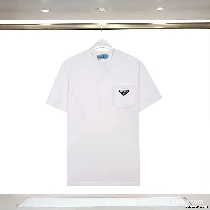 Prada Triangle Logo Minimalist Style White T-Shirt