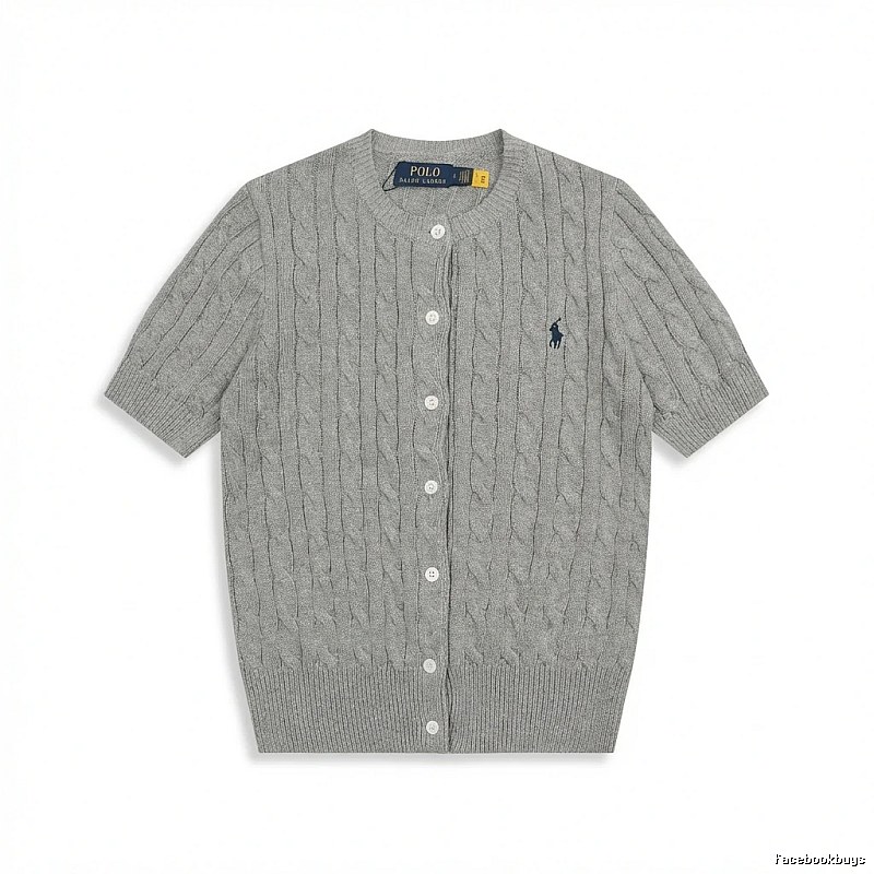 Ralph Lauren knitted retro-style grey cardigan