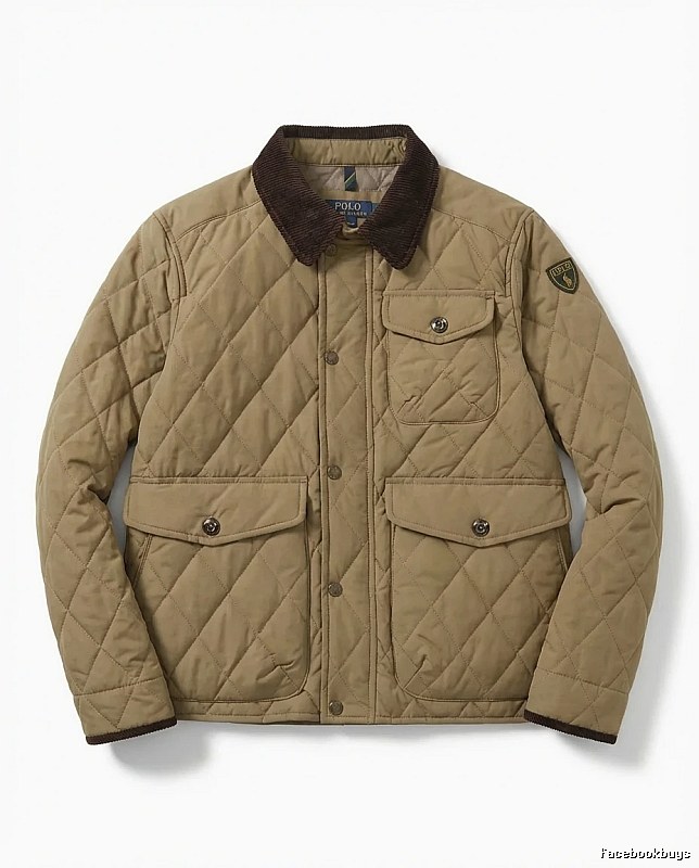 Ralph Lauren quilted retro-style khaki coat