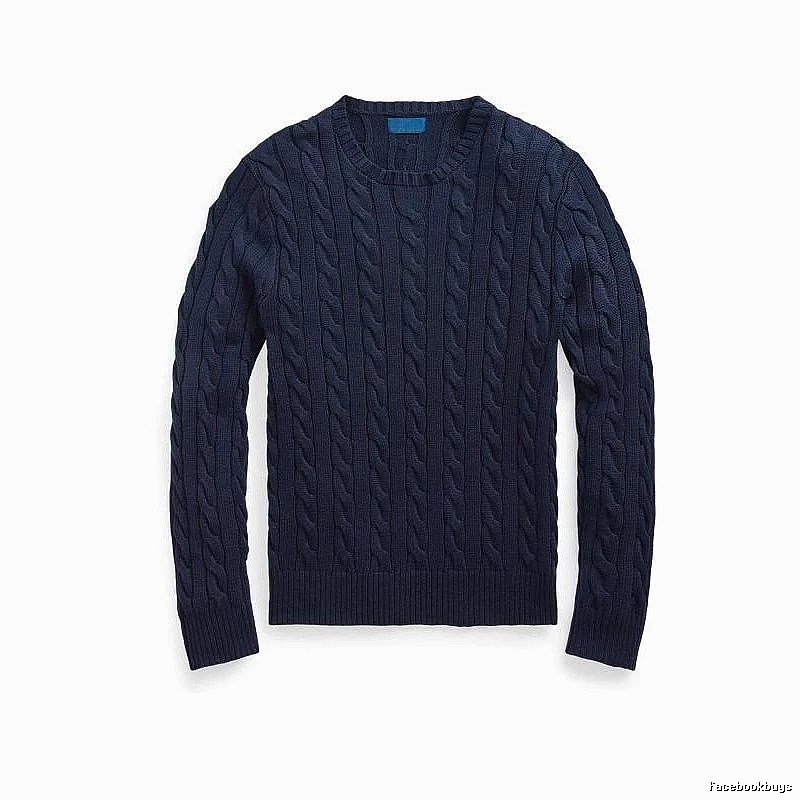 Ralph Lauren Streetwear Cable-knit sweater Navy Cable Knit with Logo Accent