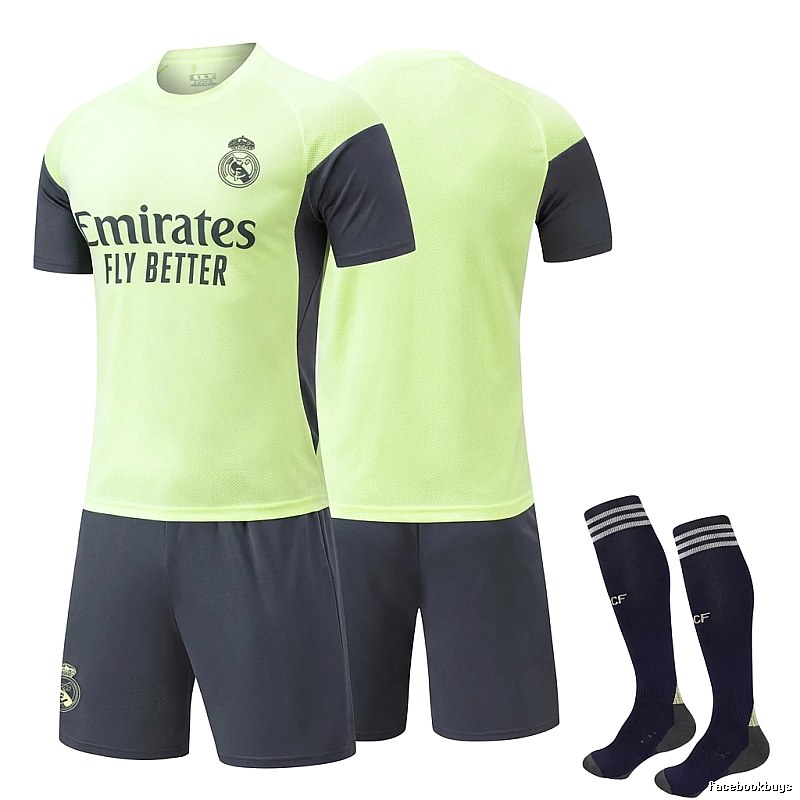Real Madrid fluorescent green sportswear set