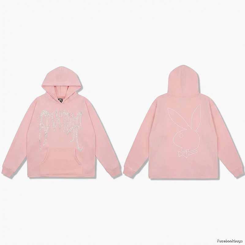Revenge rabbit print pink hoodie