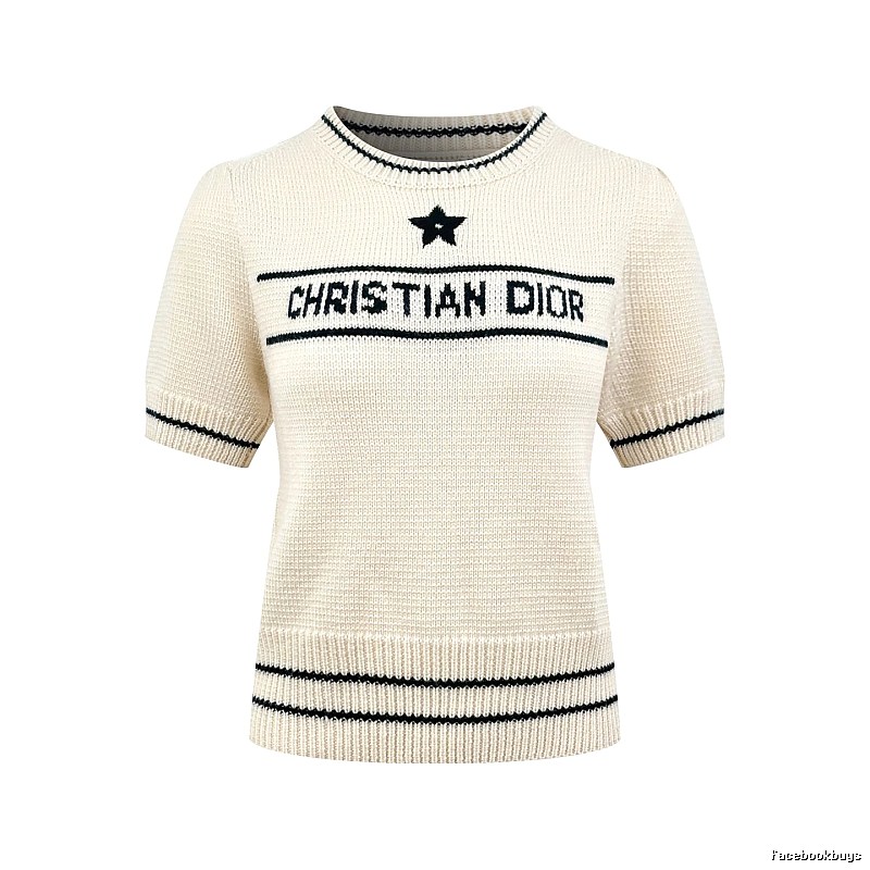 Short Sleeve Knit Sweater in Black by Dior